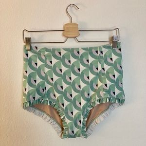 Kortni Jeane All Ruffled Up Bottoms in Retro Birds Eye Sz Large